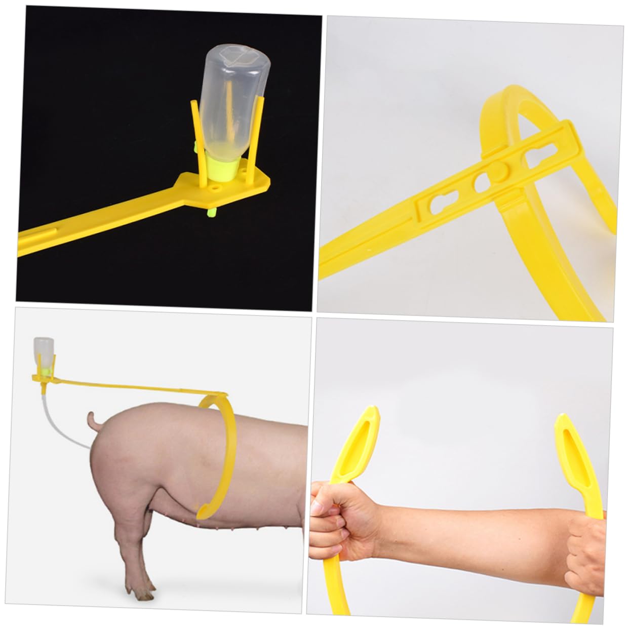Toyvian Morsetto per Suini 2 Pezzi in Acciaio Inossidabile e Plastica, Buona Elasticità e Peso Leggero, per Allevamenti Suini e Scrofe