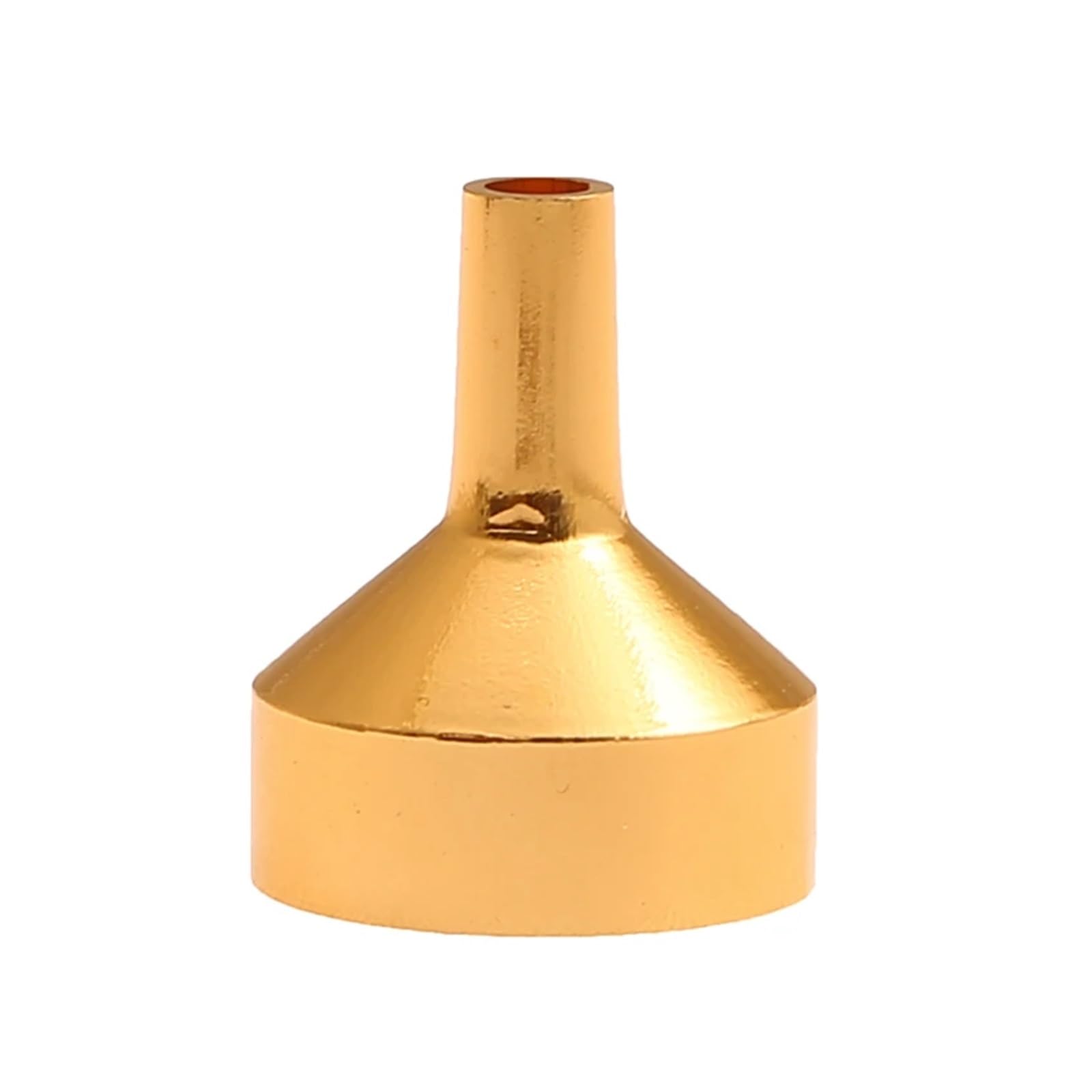 Embudo metálico de acero inoxidable, Mini embudos de alúmina Multicolor, varios tamaños for recarga de Perfume y aceite, 10 Uds.(Gold S)