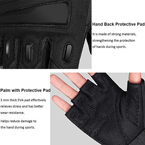 Luvas Esportivas, Andoer Luvas sem dedos Luvas esportivas antiderrapantes ajustáveis ​​de meio dedo
