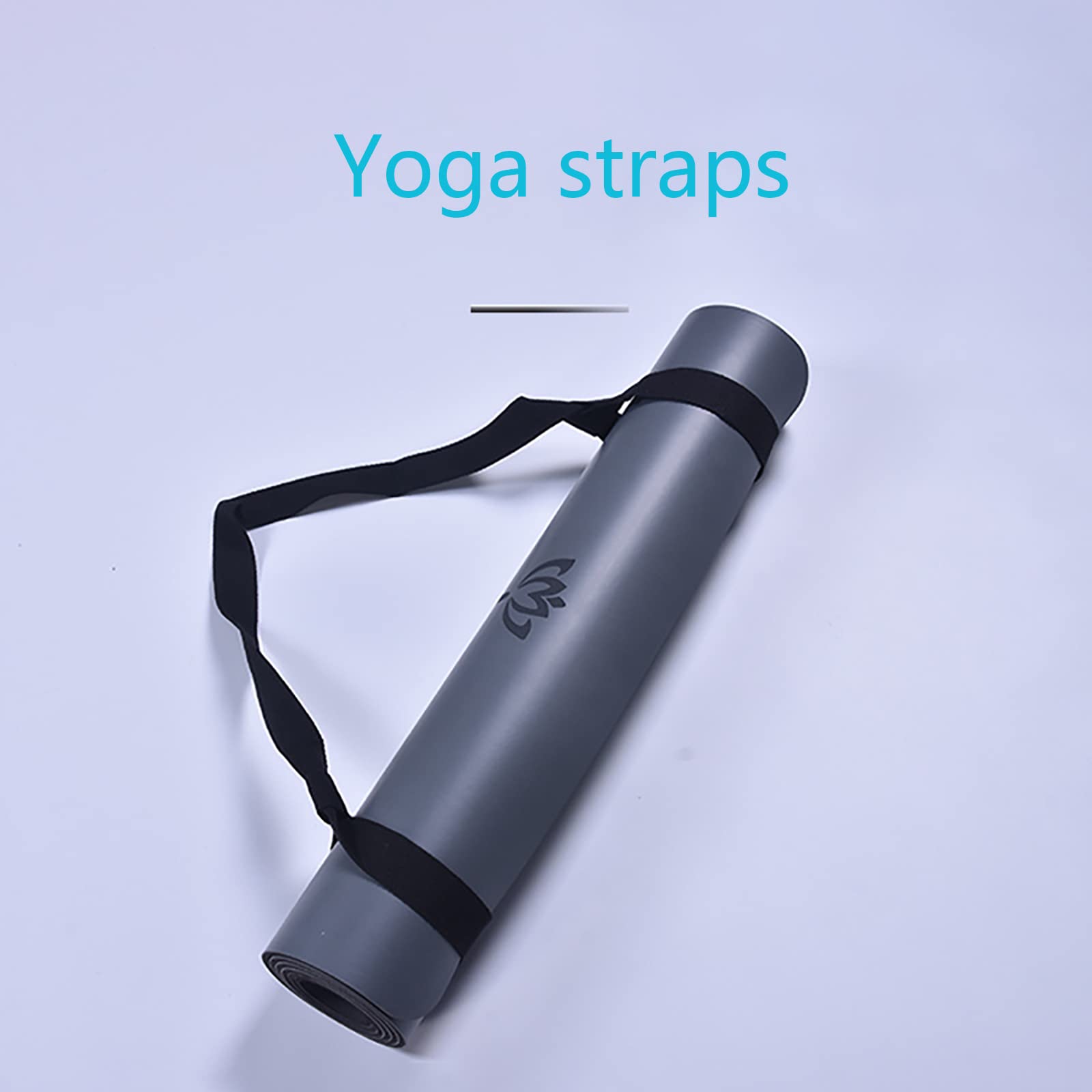 1 Pezzi tappetino Yoga Cinghia Nero, Cinghia Regolabile Resistente per Esercizio Tappetino Yoga, Pilates e Aerobica, Esercizio di Stretching