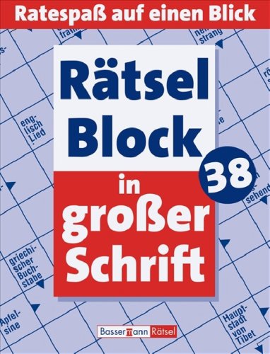 Rätselblock in großer Schrift 38