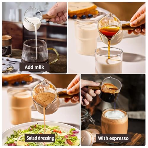 Set de 2 vasos medidores de espresso con mango de madera miniatura 4