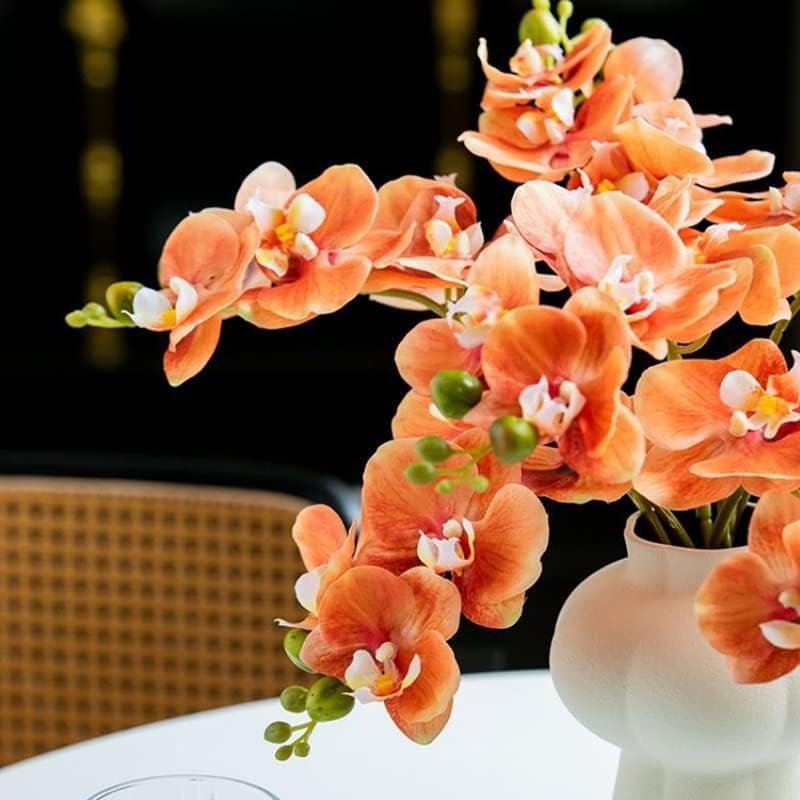 Miniatura 3 de CLoxks Phalaenopsis - 4 tallos de orquídea artificiales de tacto real, de látex de 17.7 pulgadas, ramas de orquídea sintética con 5 flores grandes