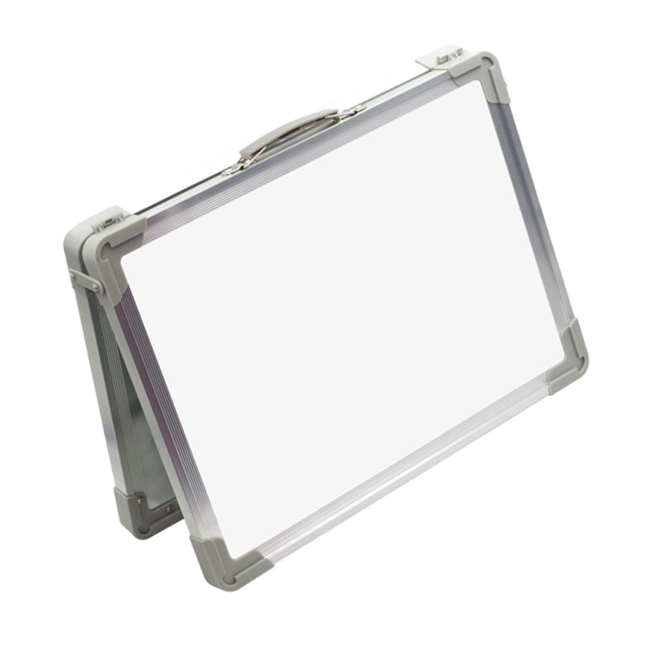 Lavagna Magnetica Bianca Doppia Superficie Portatile da Tavolo in Lega di Alluminio e Abs Scrittura Liscia per Riunioni in Ufficio e Uso Adulto
