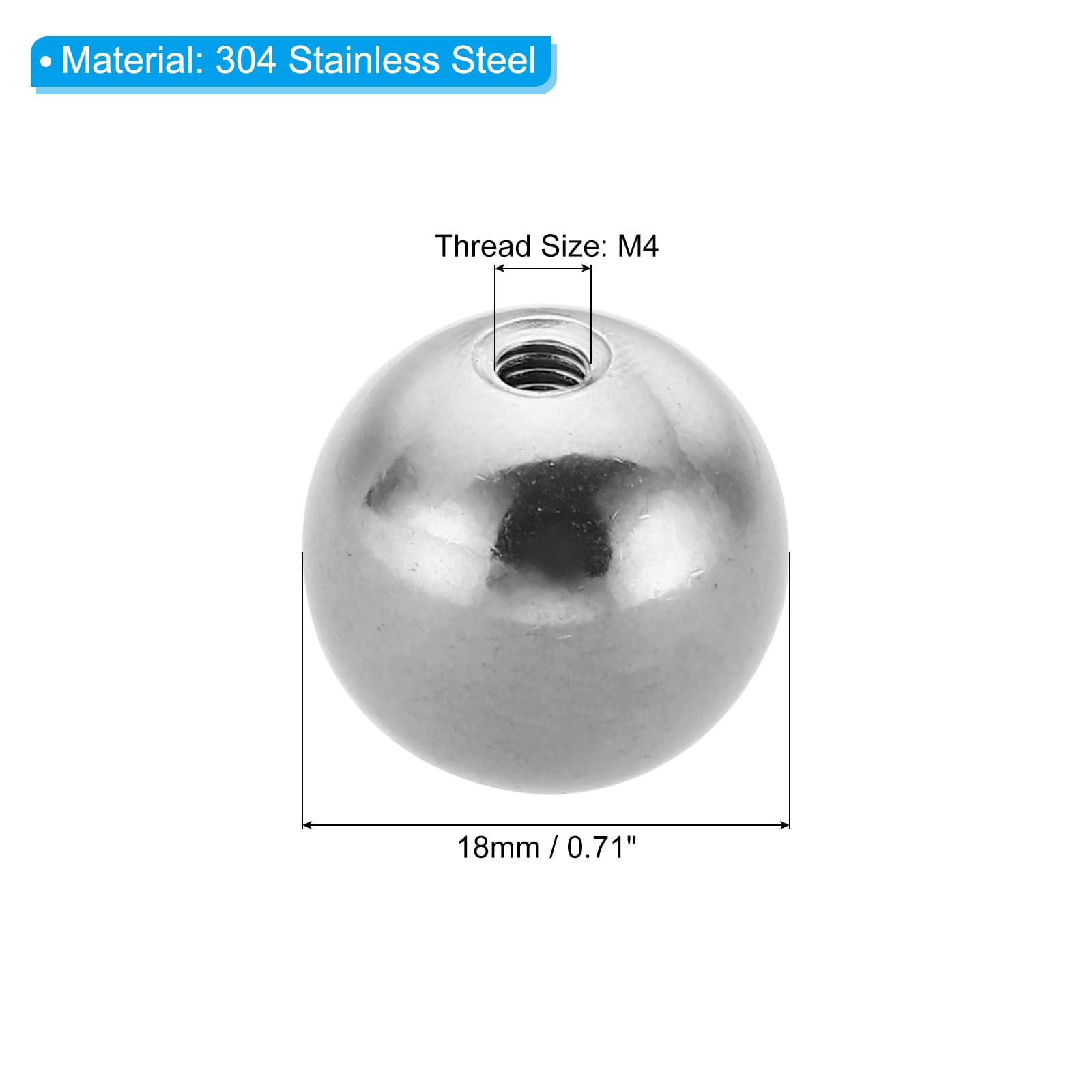PATIKIL M4x19mm Ball Nuts Knob - Image 2