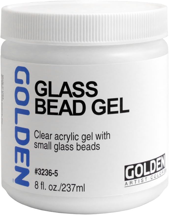 GOLDEN Glass Bead Gel, 8 fl. oz. Jar, Professional Acrylic Gel Medium, Transparent
