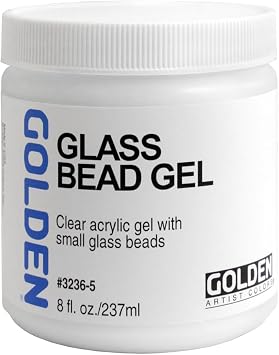 GOLDEN Glass Bead Gel, 8 fl. oz. Jar, Professional Acrylic Gel Medium, Transparent