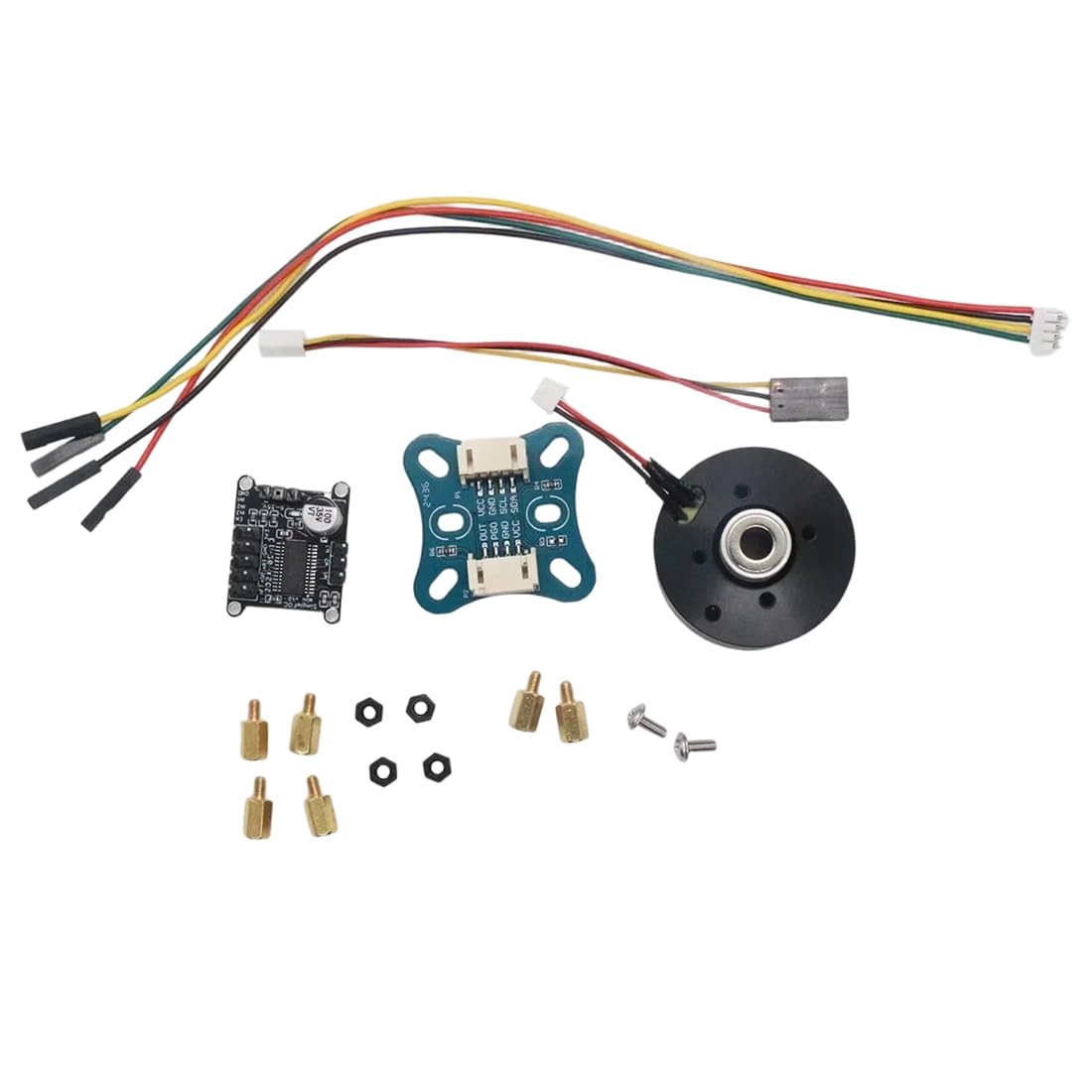 Jnchdghwa Black Simplefoc Mini Driver Board For 2804 Outer Rotor Bldc Motor Kit Featuring As5600 Magnetic Encoder Simplefocmini Magnet Hollow