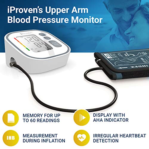 iProven Digital Blood Pressure Monitor Upper Arm, Large BP Cuff Automatic, 60 Reading Memory, Irregular Heartbeat Detection, Accurate & Fast Reading, BPM-634 - Thumbnail 2