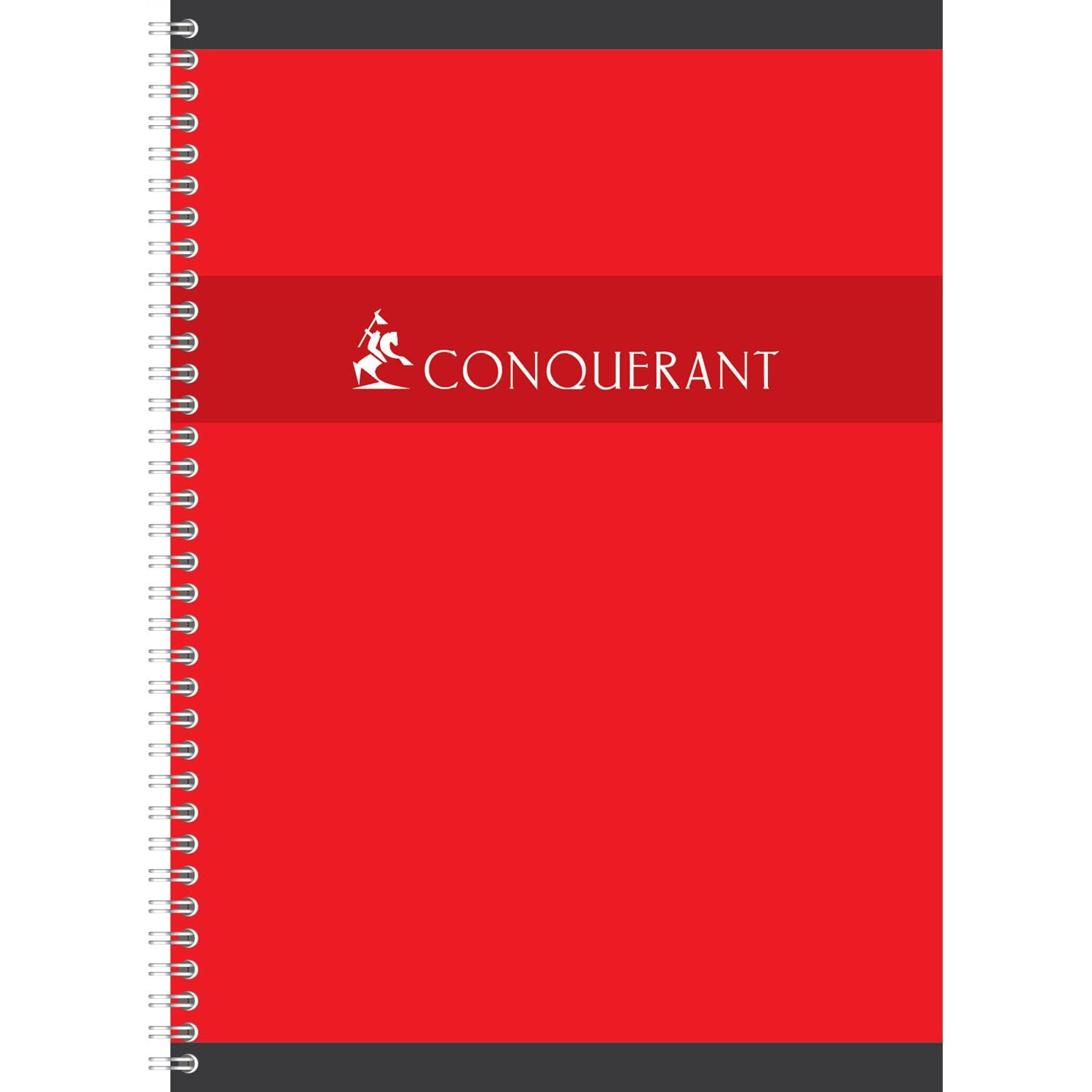 CONQUERANT Lot de 10 Cahiers à spirale A4 petits carreaux 180p 70g coloris aléatoire
