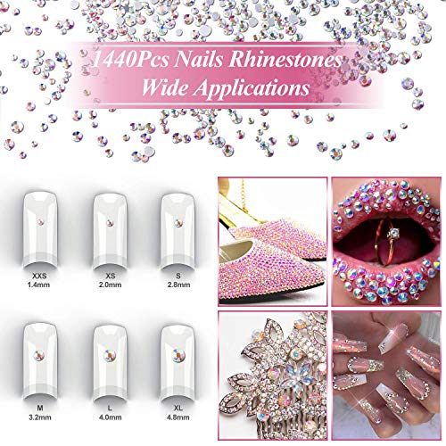 Clear Nail Tips False Nails, 500Pcs Long Full Cover Coffin Fake Nails Tip, Ballerina Artificial False Nails with Box-Nail Glue/Nail Files/Sponge Polishing/Nail Clipper/Nails Rhinestones for Nail Art