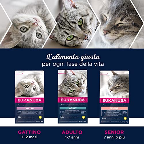 Eukanuba Alimento secco per gatti adulti, ricca di...