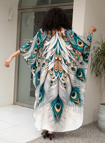 Kaftan Dress for Women,2025 Plus Size Hawaiian Batwing Sleeve Beach Cover Up Summer Swimsuit Dresses3