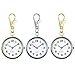 Produktbild JewelryWe 3pcs Karabiner Taschenuhr mit Gravur Quarz Analog Uhr Strass Quarzuhr mit Schlüsselanhänger für Ärzte Krankenschwestern Sanitäter Köche Gold Blau