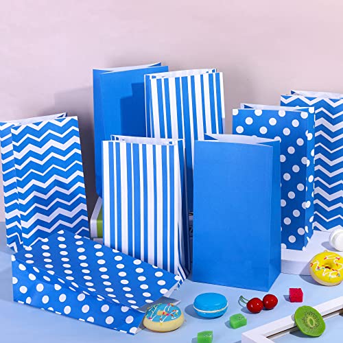Mimind 40 Pieces Party Paper Favor Bags Kids' Goodie Bags Kraft Candy Treat Bags For Birthday Wedding Party Christmas, Blue #TOP4