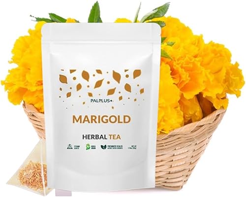 Bolsa de té de flor de caléndula pura orgánica natural - 50 bolsas de té (filtros biodegradables de bolsa de té de ácido poliláctico)
