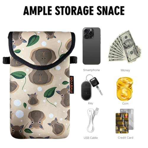 Image of Neoprene Phone Sleeve Pouch Case Bag for Men Women w /Crossbody Strap /Neck Lanyard for iPhone 17 /16 /15 /14 Pro Max, Samsung S25,Pixel 10