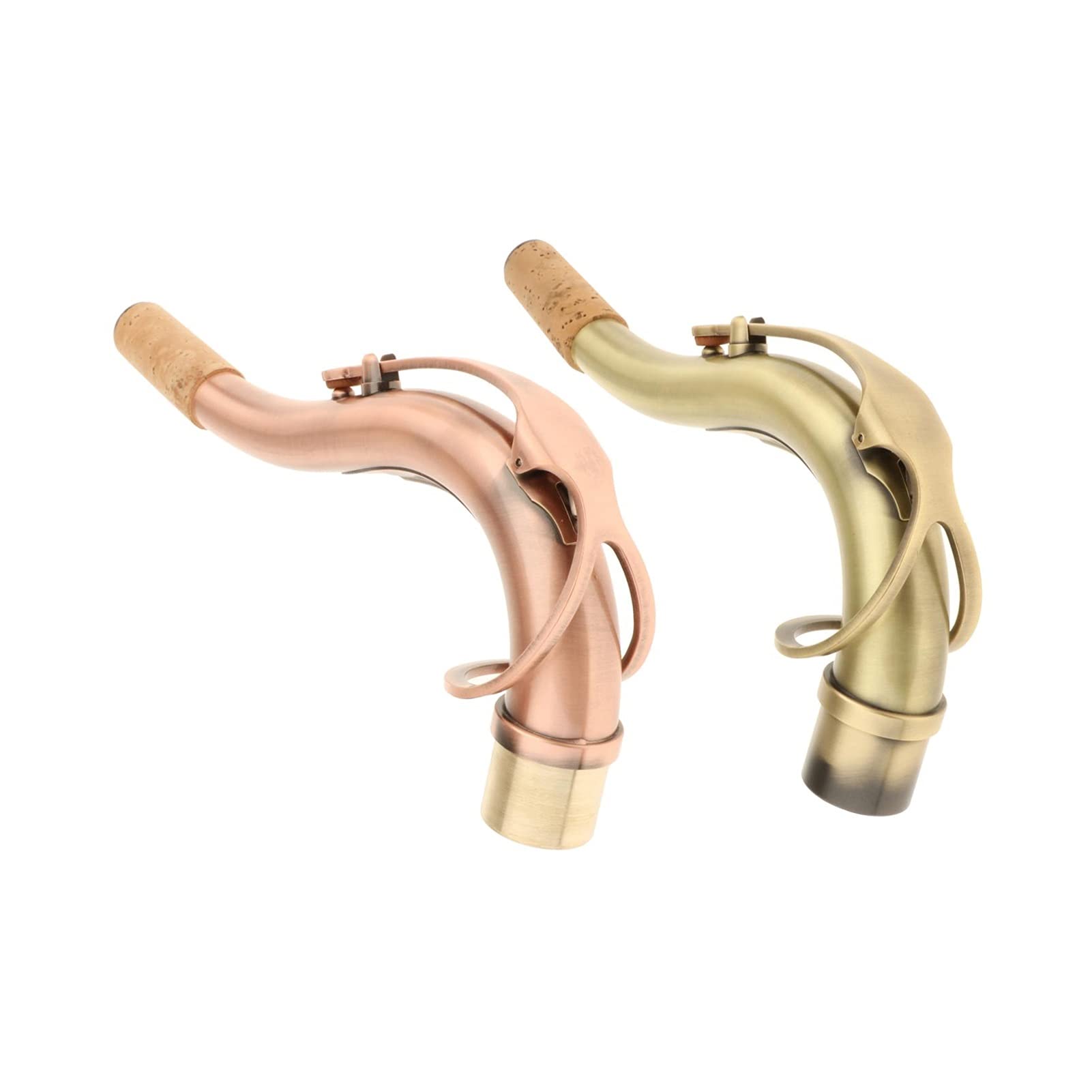 BOLZAN WZUNHUANG Kupfer-Tenor-Saxophon-Biegung-Hals-Sax-Holzwind-Instrumenten-Zubehörteile (Color : Gold)