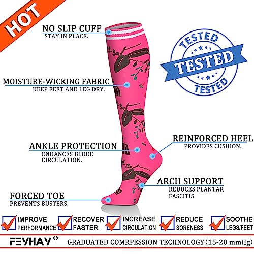 FEYHAY Copper Compression Socks (8 Pairs) 15-20 mmHg Circulation is Best Athletic & Daily for Men & Women, Running, Climbing3