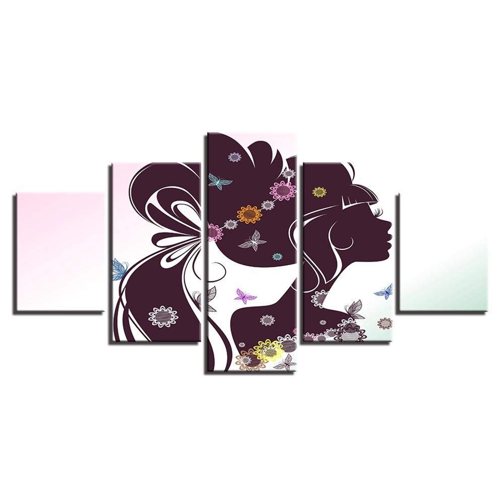 Peinture à l'huile moderne de fleurs et papillons pour décoration de chambre