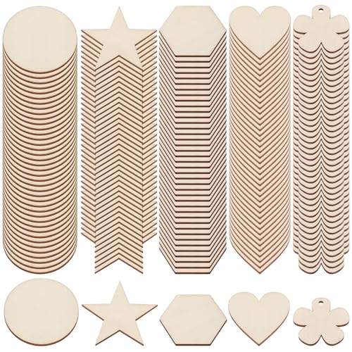 Mardatt 200Pcs Unfinished Wooden Slices