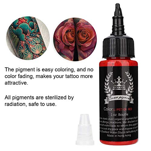 Tattoo Ink Set, 7 Bottles Long-lasting Pigment Ink Kit for Body Tattooing Supply, 30ml/Bottle (7 Corlors) - Thumbnail 7