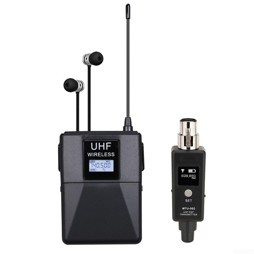HpLive UHF Drahtloses In-Ear-Monitor-System mit Ohrhörer， 20 Kanälen für Live-Aufnahmen und Auftritte, Profi-Audio-Zubehör für Studio,Veranstaltungen,Bandproben