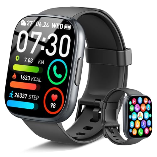 Smartwatch Uomo Donna Chiamate Bluetooth, Orologio Smart Watch con Display LCD 1.95', Contapassi/Sonno/Cardiofrequenzimetro, Impermeabil IP68 112 modalità Fitness, Fitness Tracker per Android iOS