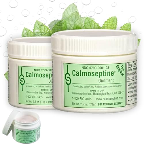Calmoseptine Ointment 2.5 oz. Jar (Pack of 2) - Diaper Rash Relief Ointments by Calmoseptine - Calmoseptines Healing Ointment for Itching & Rashes - Moisturizer Barrier Diaper Rash Cream for Kids