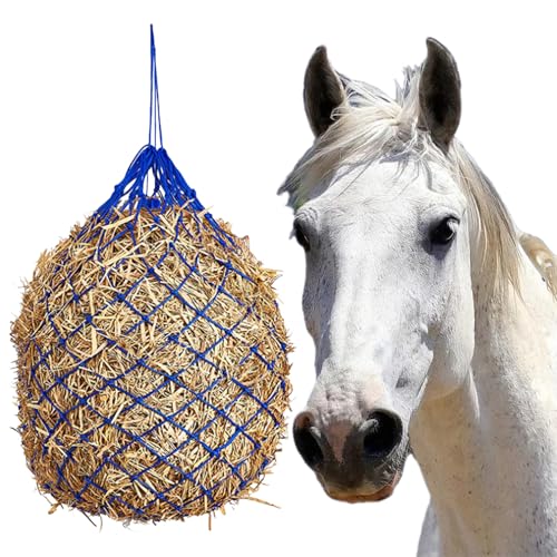 Tshiwort Redes de feno para cavalos, sacos de feno de 101,6 cm para cavalos com orifícios de aliment