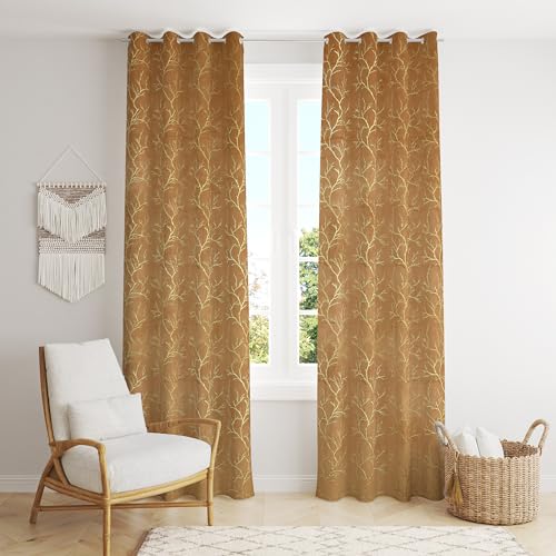 Image of Homefab India Velvet Curtain Room Darkening - Long Door 8 feet, Pack of 1 Panel, Beige