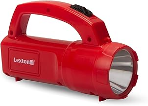 Lexton Heavy Duty 3W Micro USB 2000 mAh Rechargeable Emergency Torch Flashlight with Long Distance Beam Range & Longer Backup (Red), Medium, Plastic