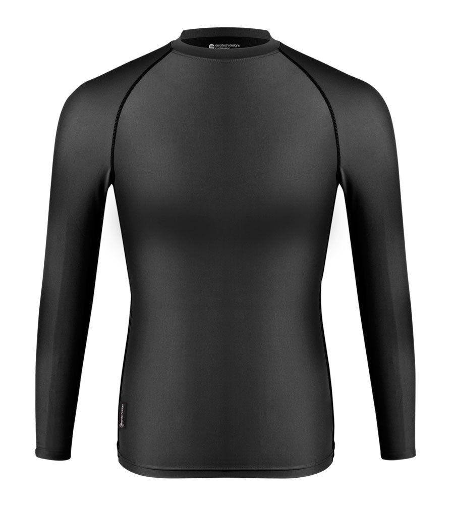 AERO|TECH|DESIGNS | Men's Compression Shirt | Long Sleeve Spandex Base Layer | 3X-Large | Black