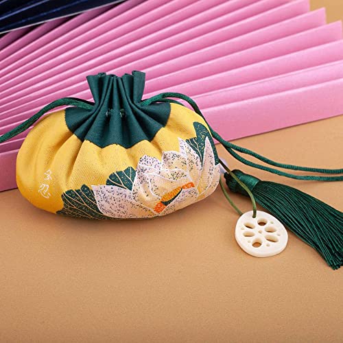 4 Bolsitas Chinas Tradicionales Bordadas Amarillas miniatura 1