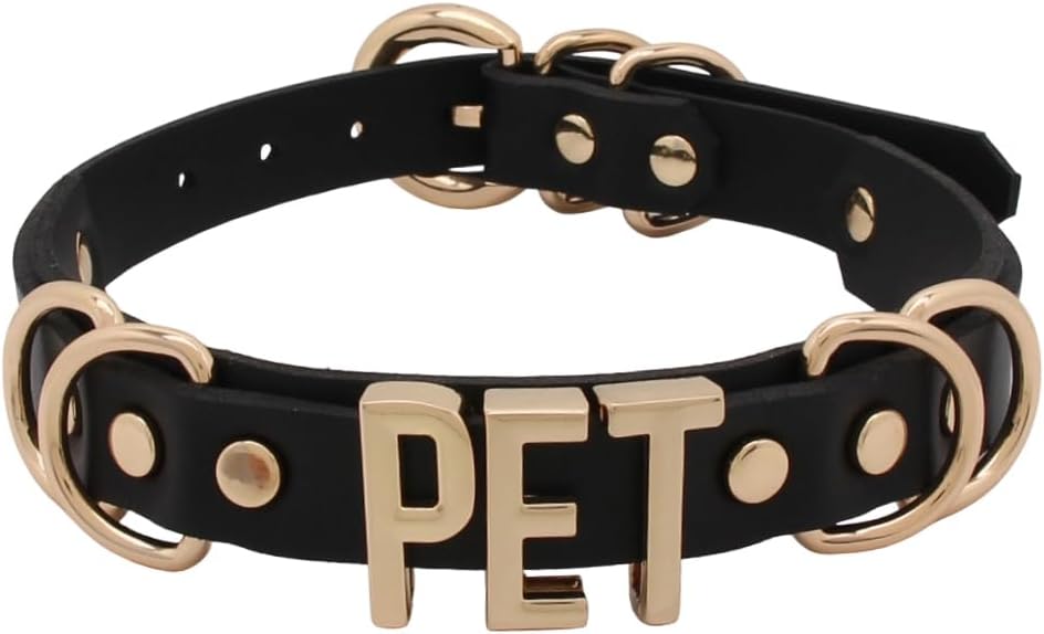 Handmade Punk Letter Choker Gothic Collar with Words Faux Leather Fashion Necklace For Women