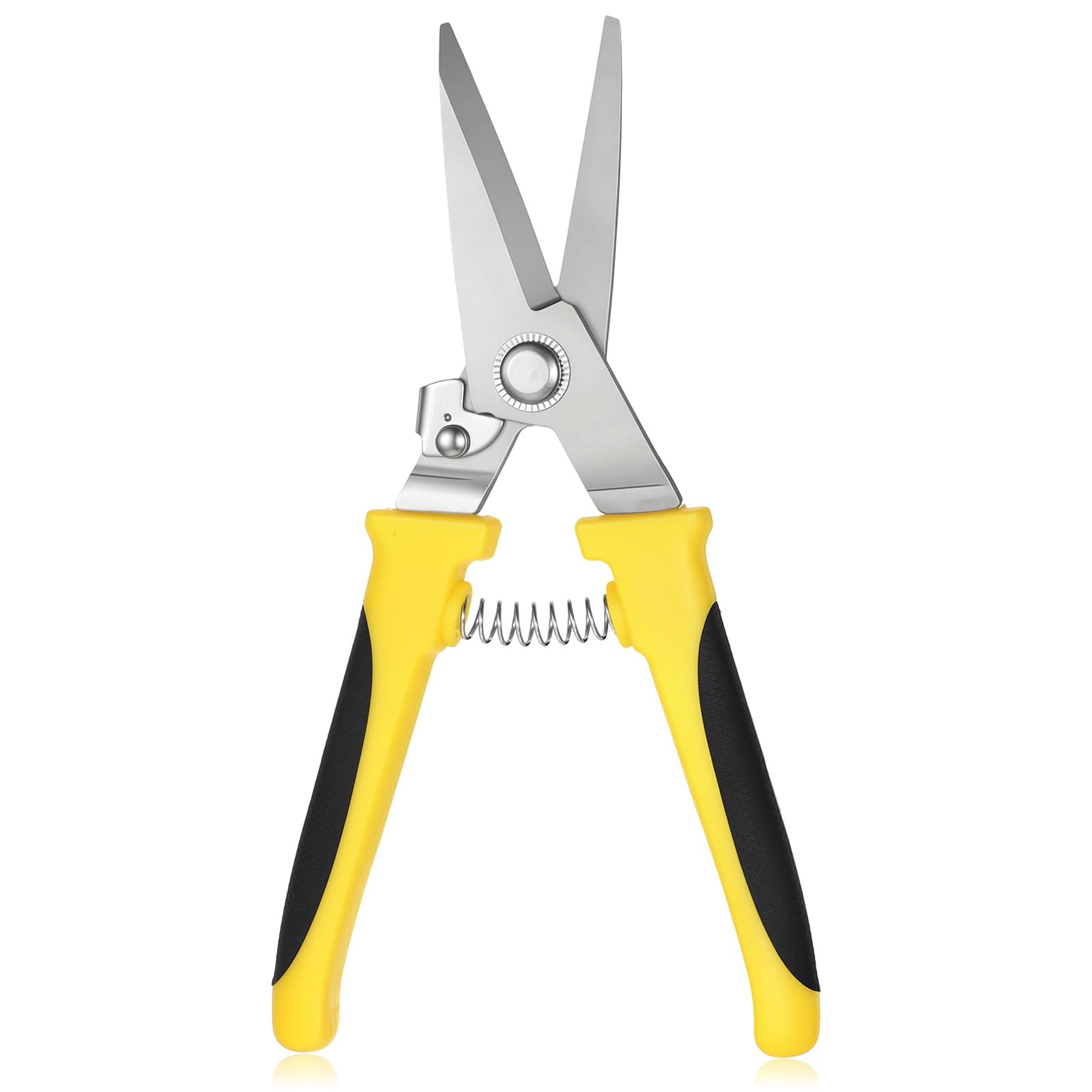 Aviation Tin Snips, Straight Metal Snips Heavy Duty Sheet Metal Shears with Safety Lock and Anti-Skid Handle Heavy Duty Metal-Cutter with Stainless Steel Blade for Industrial Use