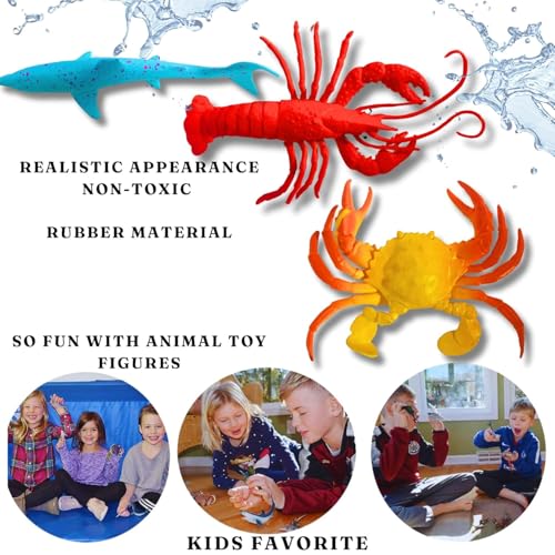 Image of Realistic Underwater Animals Action Figures Toy Playset of 12 PCs for Kid Sea Creatures Dolphin & Octopus Figurine Set for Girls and Boys Aquatic Marine Animal Best Birthday Gift for Children