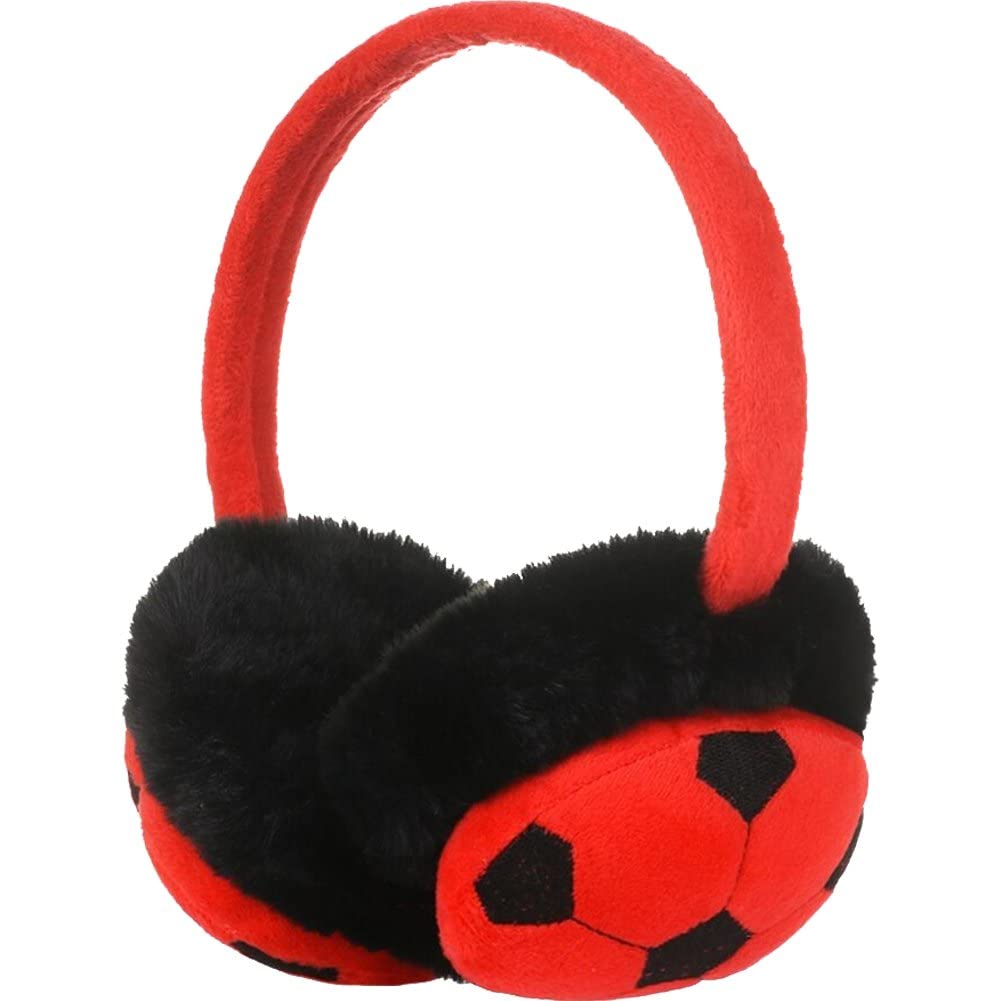 Wudaizhi Kids Earmuffs Cartoon Football Earmuff Winter Warm Earmuffs Outdoor Skiing Ear Muff Soft Plush Earmuffs