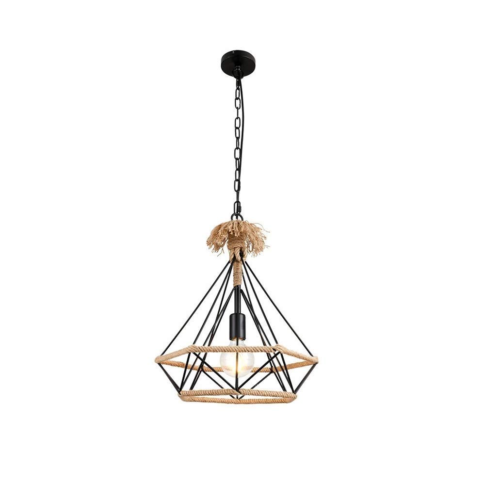 Lustre diamant vintage en corde de chanvre pour éclairer chaleureusement votre salon loft