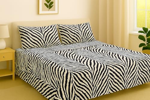 Corredocasa Completo Letto Matrimoniale in Morbida Flanella e Trapunta Invernale 300gr Disponibile Fantasie Zebrato e Leopardato (Zebrato, Completo Letto Matrimoniale)