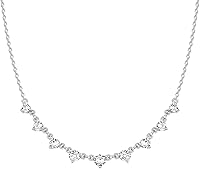 Vista 28 de PAVOI Collar de estación chapado en oro de 14 quilates, collares de capas de diamantes simulados, cadena de circonita cúbica para mujer