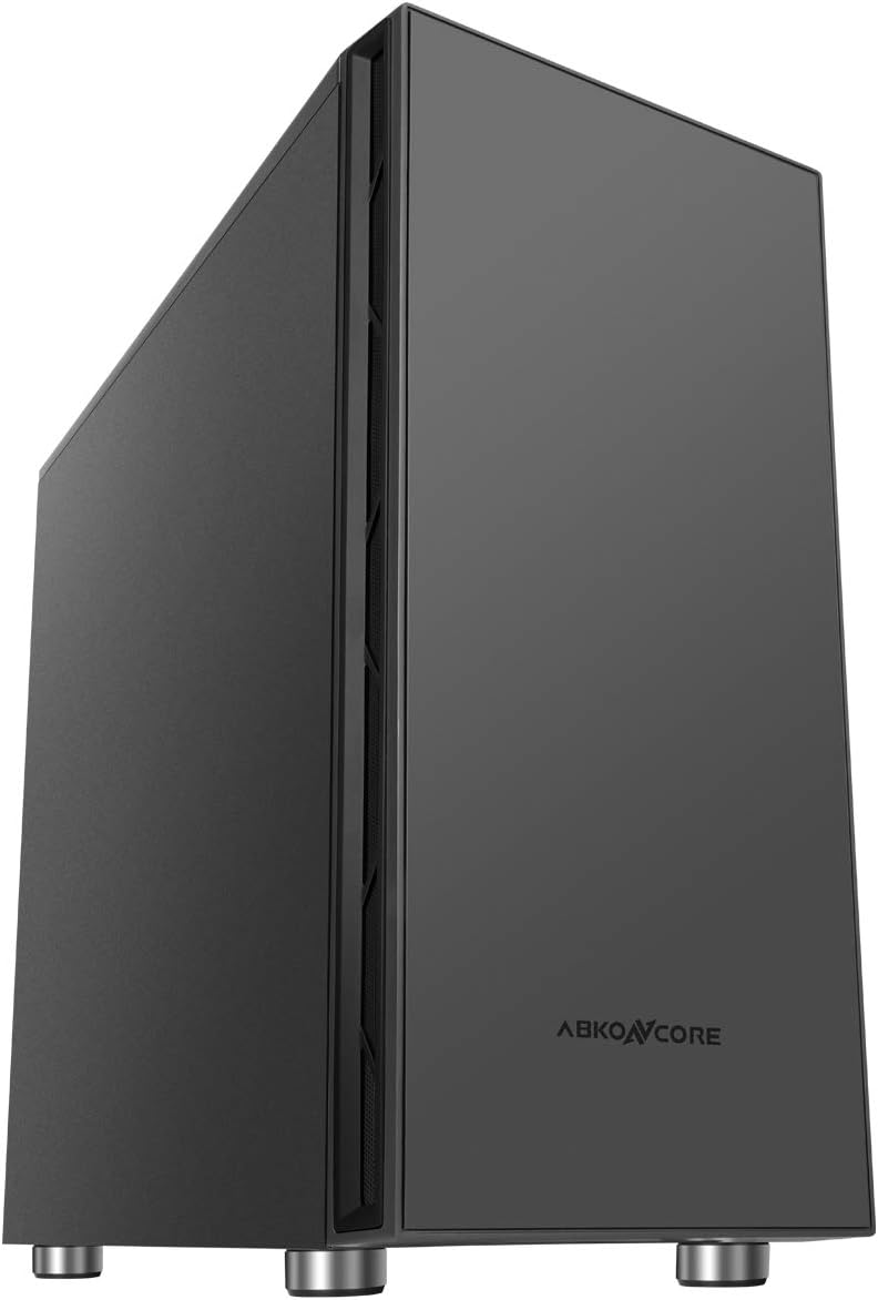 ATX Mid-Tower PC Case, High Intensity and Noise Insulation Material, 6 SSD Bays, ABKONCORE S500 Super Silent PC Case with 2 Pre-Installed 120mm and One 120mm Fans