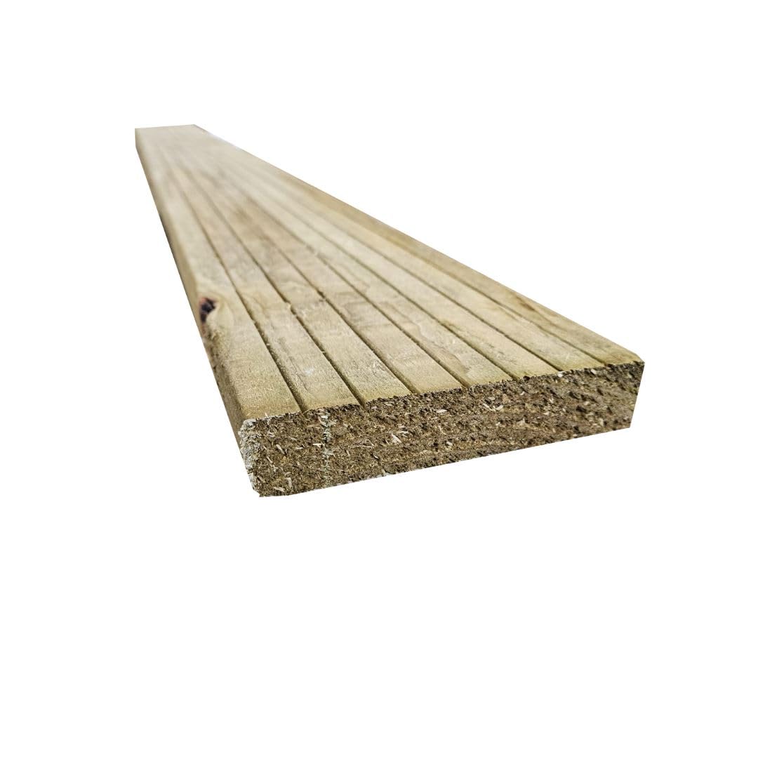 Snowdon Timber, Treated Reject Decking Board, 10 Pack, (L) 1.8m x (W) 120mm x (T) 25mm, Garden and Outdoor Timber Deck