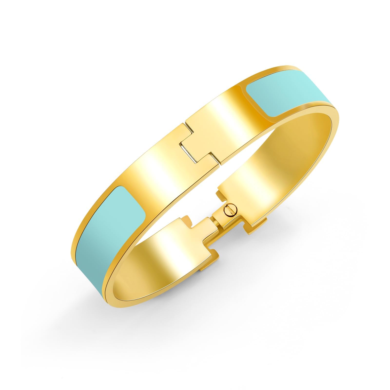 AREH 18K Gold Plated Enamel Letter Bracelet (12mm)- A Trendy Token of Love and Friendship