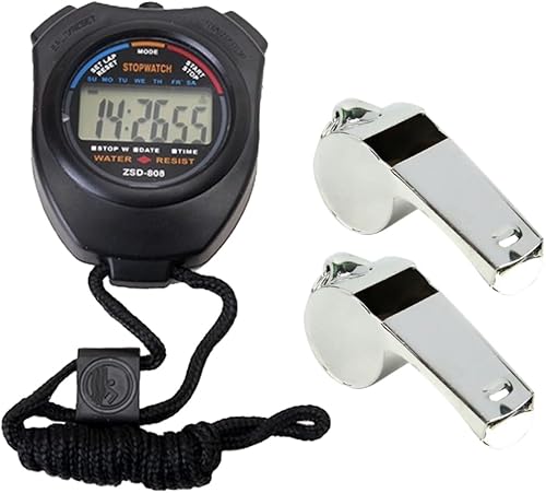 Miniatura 7 de BESPORTBLE Pcs Cronómetro de cuenta regresiva silbatos de doble canal temporizador electrónico para actividades deportivas Correr Carreras Natación