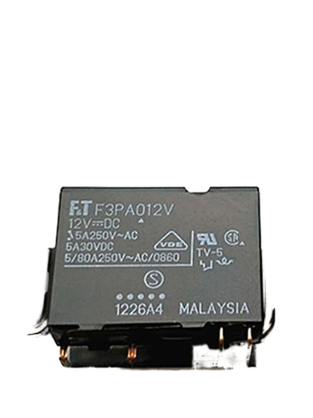 Relé F3PA012V 12VDC de 4 pines para repuestos electrónicos (paquete de 2 unidades)