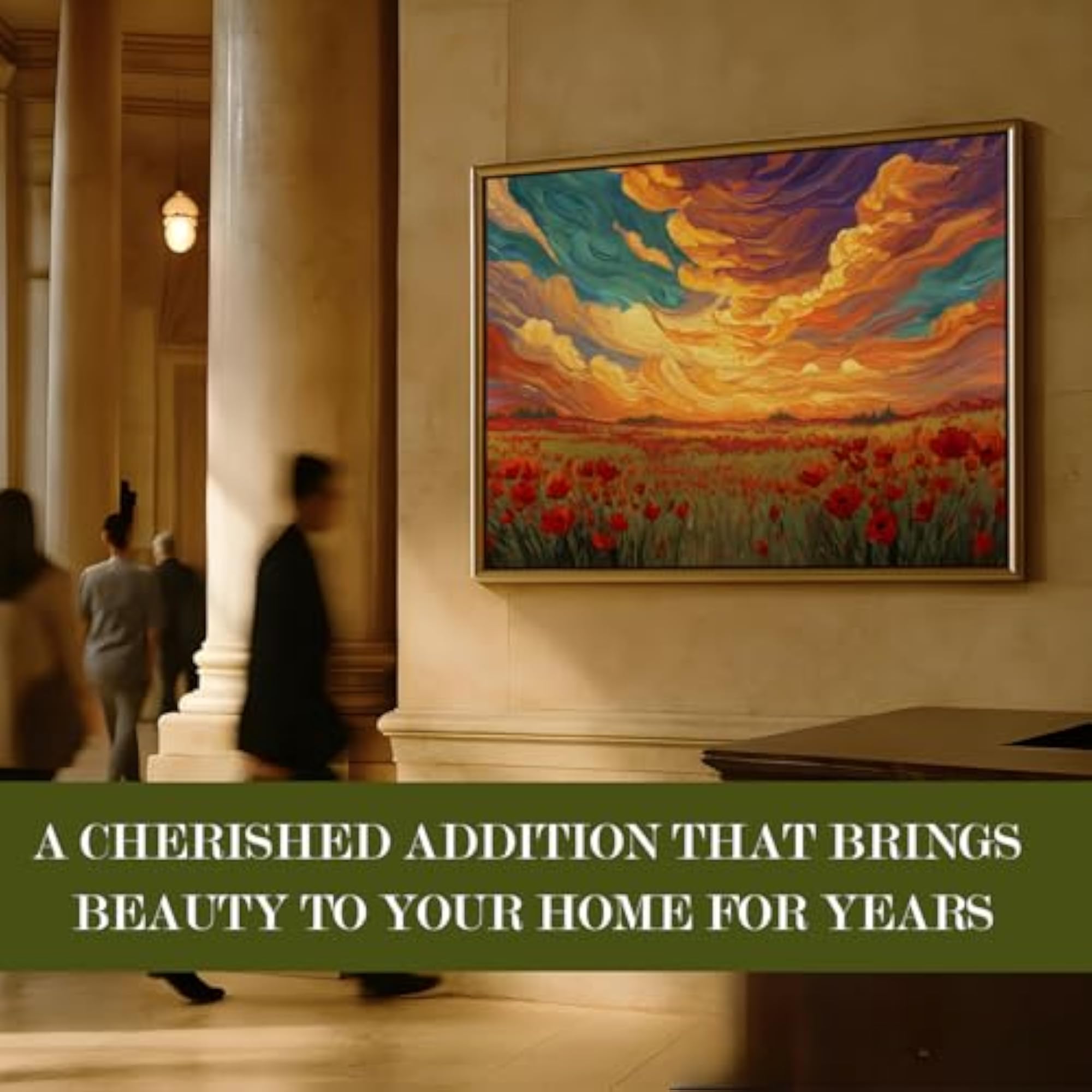 Poppy Field Symphony Vibrant Sunset Meadow Canvas Wall Art