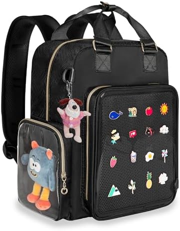 STEAMEDBUN Ita Bag rugzak met inzet Pin Display rugzak voor school Anime Cosplay, zwart, M