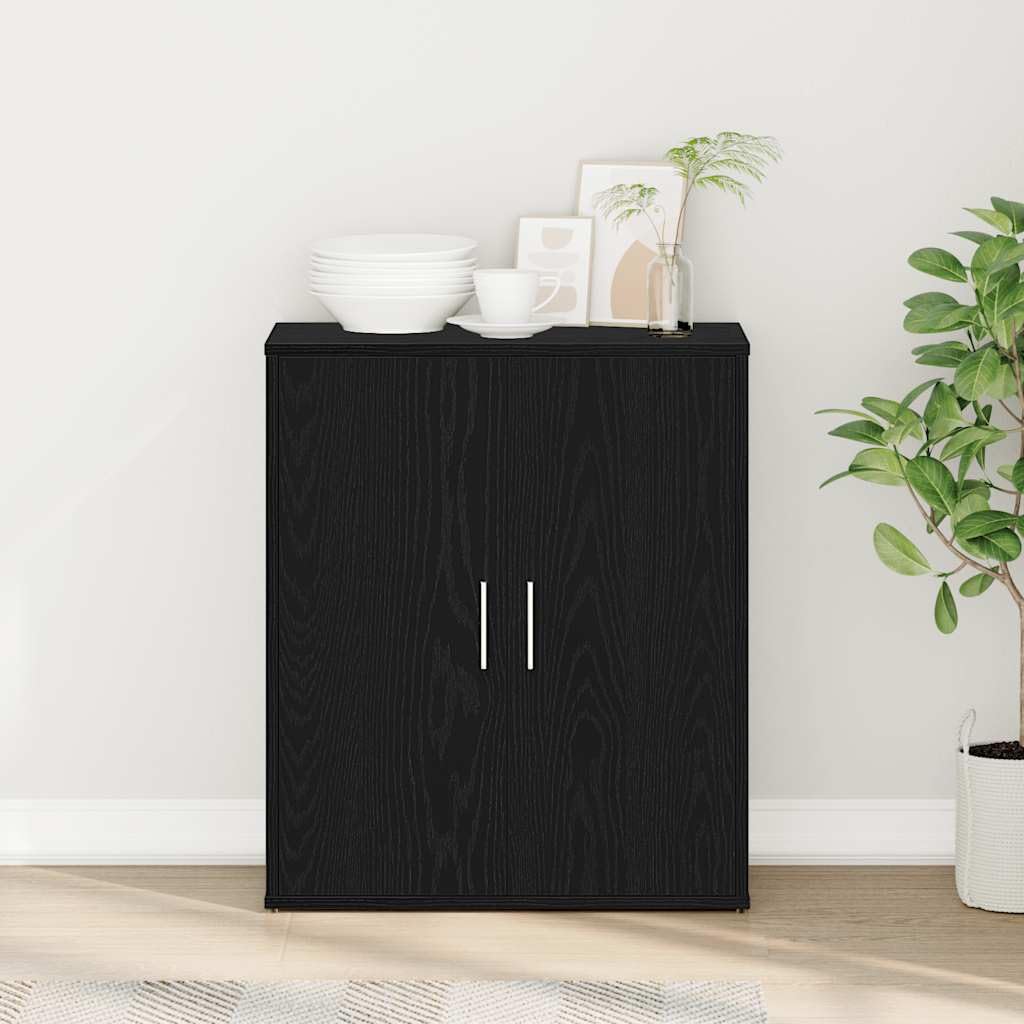vidaXL Credenza Rovere Nero 60x31x70 cm in Legno Multistrato, credenza con Ante, Mobile da Soggiorno, portaoggetti, credenza da Cucina, credenza Alta