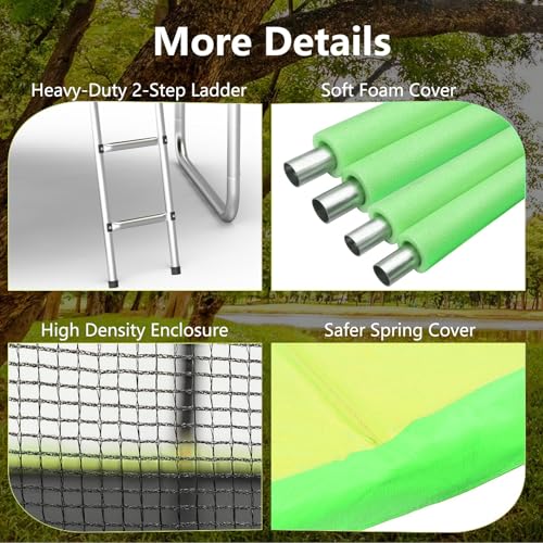 Image of AOTOB Trampoline with Net for Kids Outdoor 8 10 12 14 15FT ASTM 400LBS
